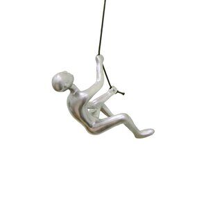 Climbing Man Home Decor Classic Wall-Art Sculpture | 1-Piece | Silver